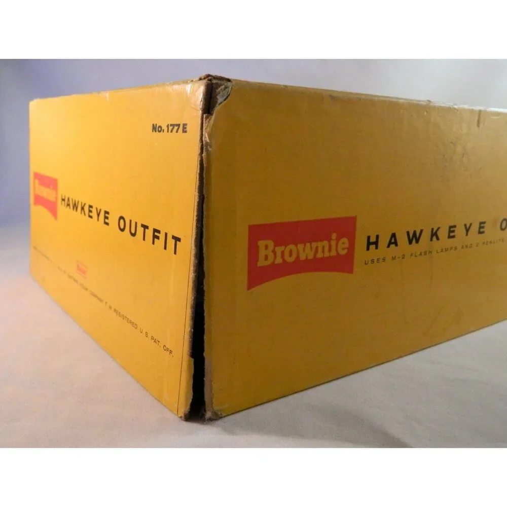 Vintage 1965 Kodak Brownie Hawkeye Camera Flash Model With Box Manual Untested